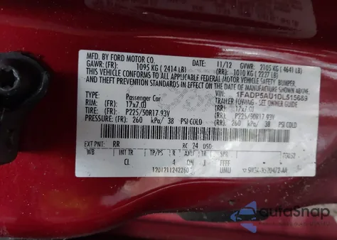 2013 Ford C-Max Hybrid Se из США, поврежденный, VIN 1FADP5AU1DL515689